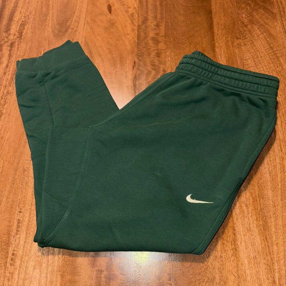 Nike Men’s XXL Joggers White Embroidered Swoosh Cotton Poly Blend EUC Pocket